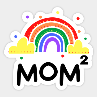 Two Moms with Rainbow Sticker